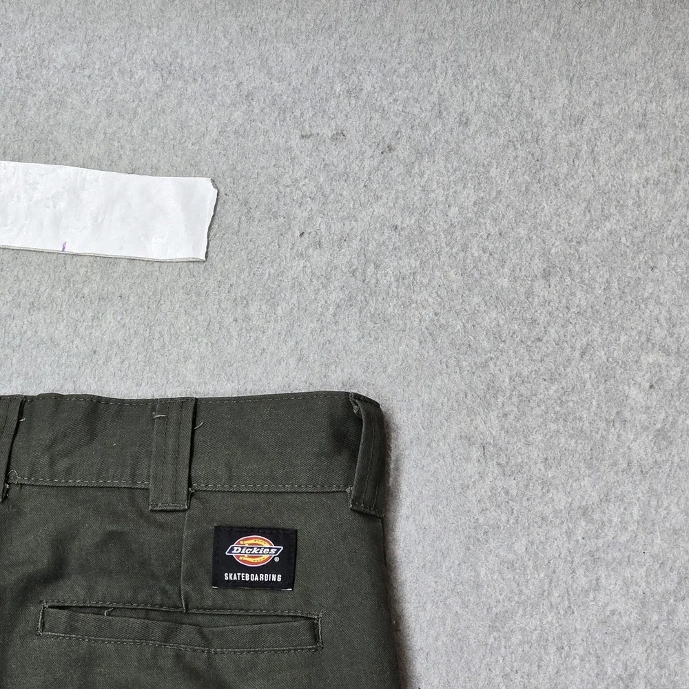 Dickies Men Pants 28 Green Chino Twill FLEX Skateboarding Pants Zipper Slim 29